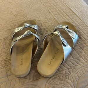 Jack Rogers Silver Bow Sandals